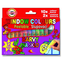 KOH-I-NOOR 12x10 ml set boja za staklo koje se mogu odljepiti