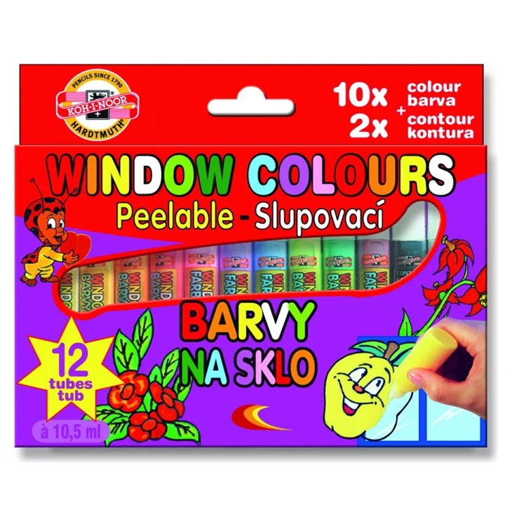 KOH-I-NOOR 12x10 ml set boja za staklo koje se mogu odljepiti