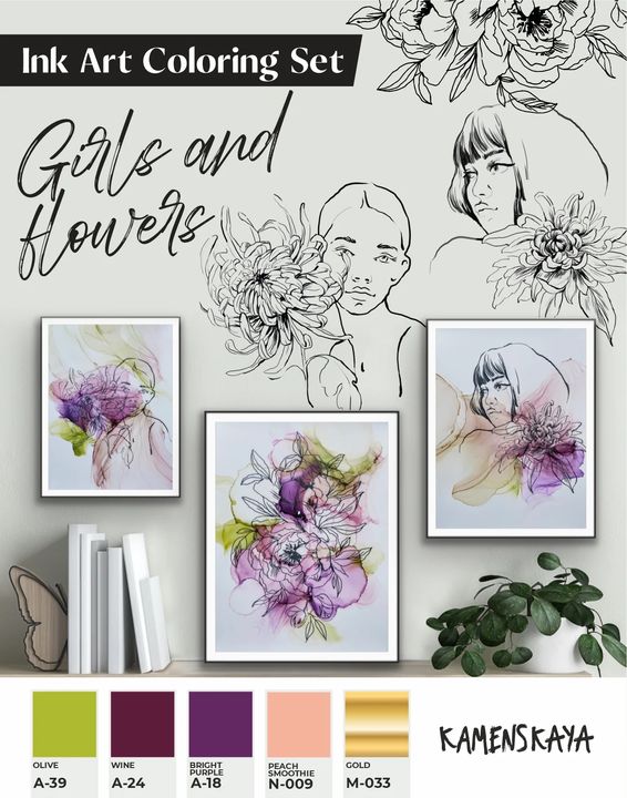 Set tinte KAMENSKAYA 'GIRLS AND FLOWERS'