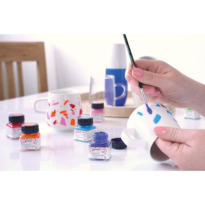 Set boja za staklo i porculan KREUL 6 x 20 ml + kist