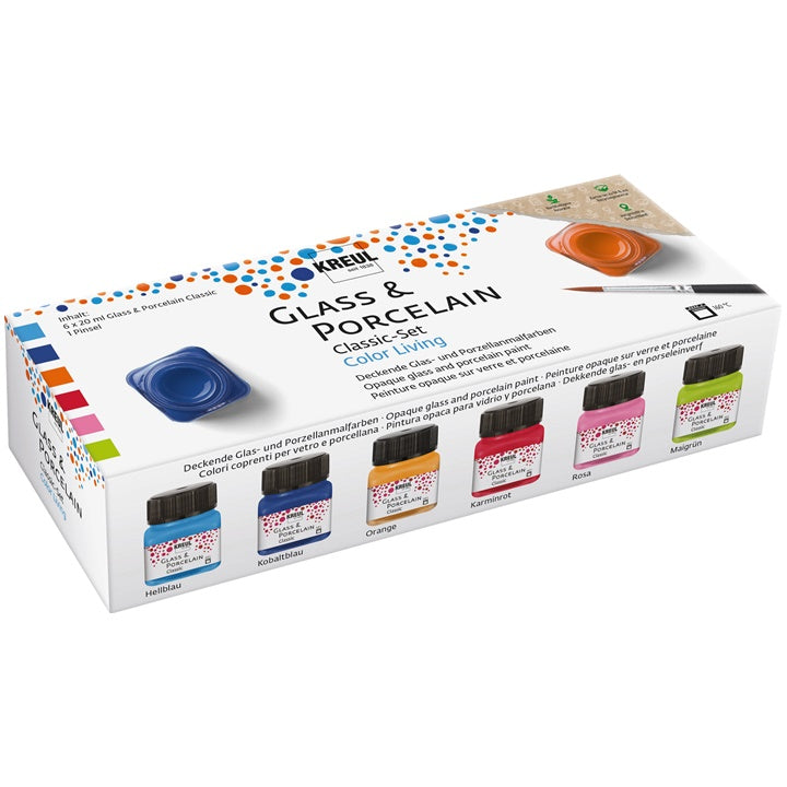 Set boja za staklo i porculan KREUL 6 x 20 ml + kist