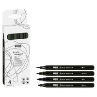 Set crnih markera s različitim vrhovima 4 kom