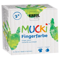 Set svijetlucavih boja nanosivih prstima MUCKI - KREUL set 4 x 150 ml