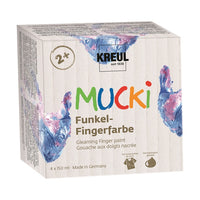 Svjetlucave boje nanosive prstima 150 ml MUCKI - set 4 x 150 ml