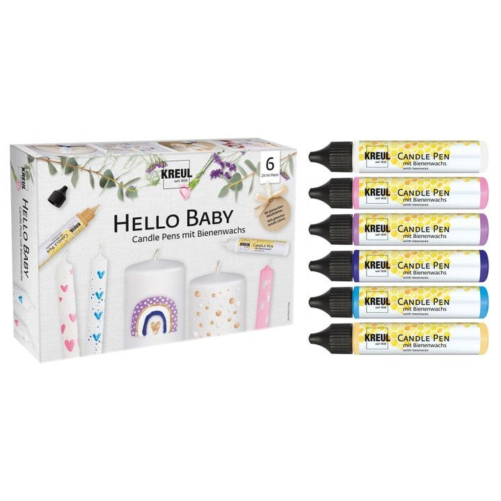 KREUL Set od 6 svijeća u olovkama, 25 ml Hello Baby