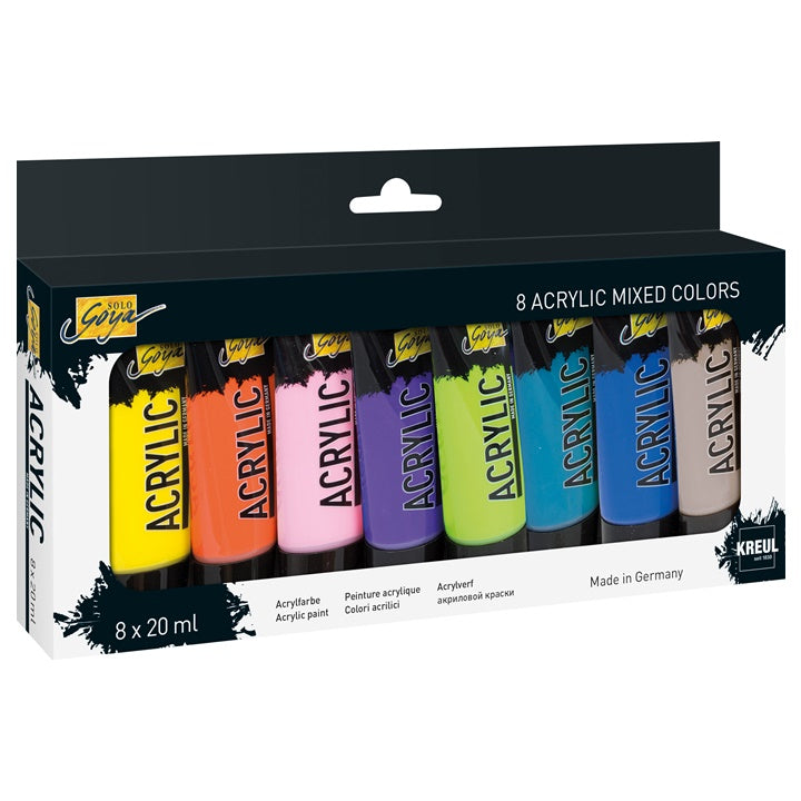 Akrilne boje Kreul Solo Goya / mixed set 8 x 20 ml