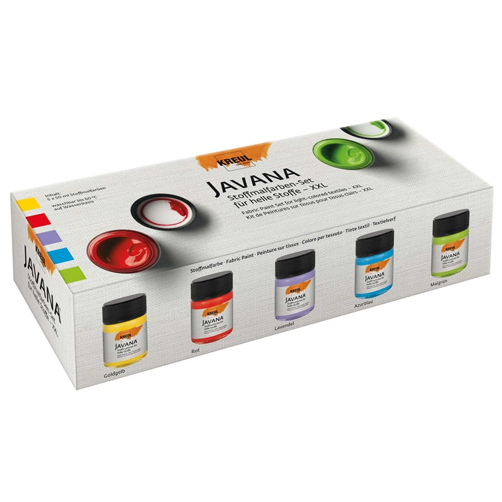 Set boja za svjetli tekstil JAVANA 5x50 ml