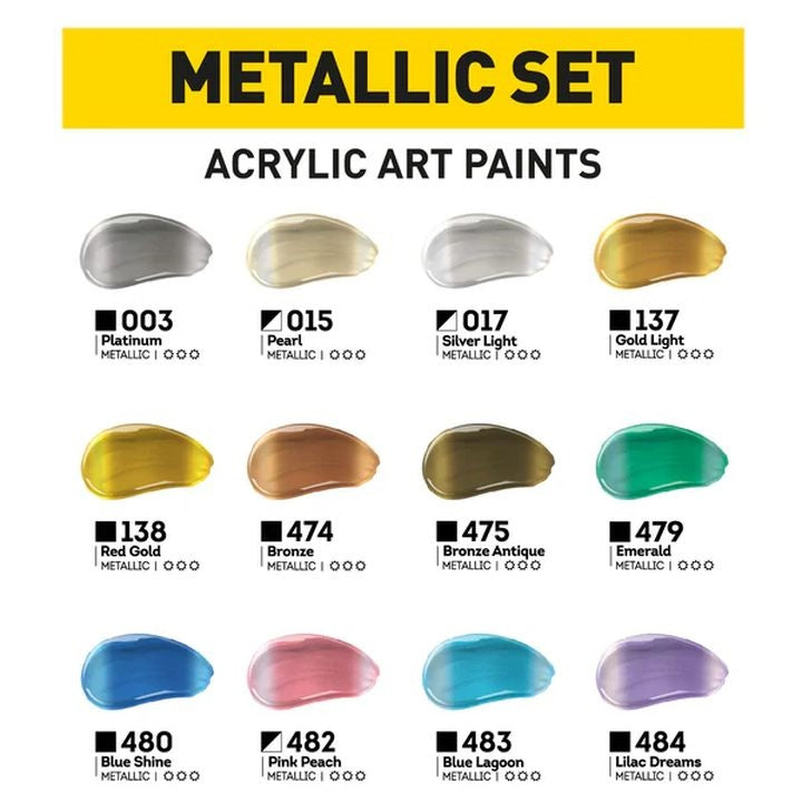 ACRYL PRO METALIC Set akrilnih boja