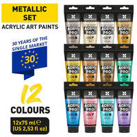 ACRYL PRO METALIC Set akrilnih boja
