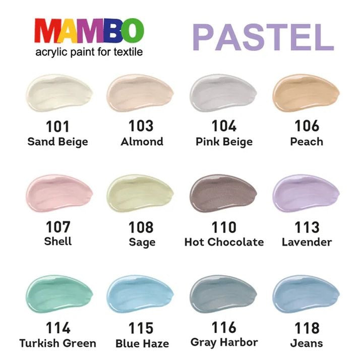 MAMBO Set pastelnih boja za tekstil i kožu