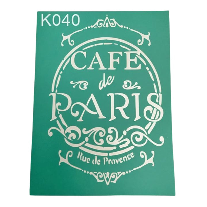 Samoljepljivi šablon Cafe de Paris 20 x 15 cm