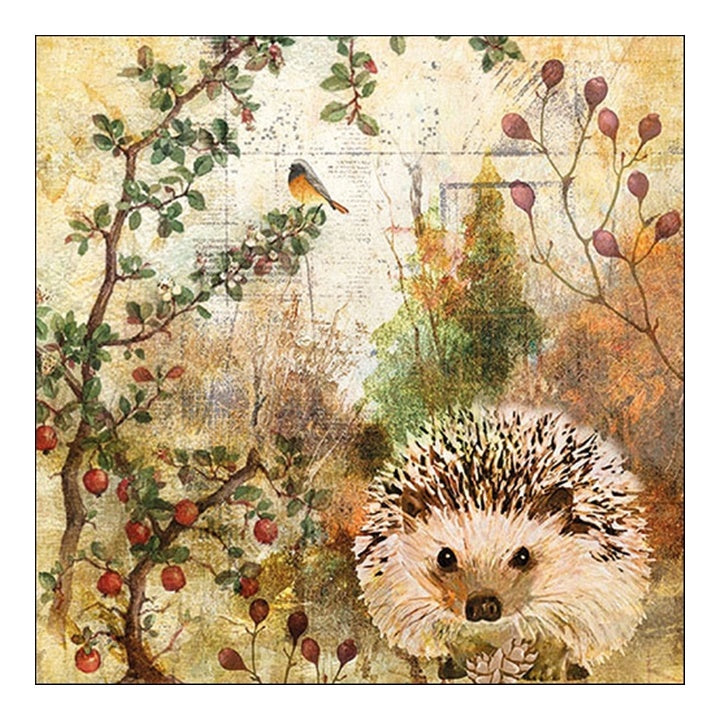 Eko salveta za dekupaž Autumn Hedgehog - 1 kom