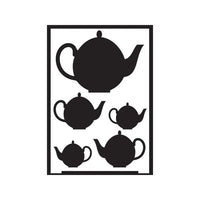 Samoljepljiva šablona Teapots A5