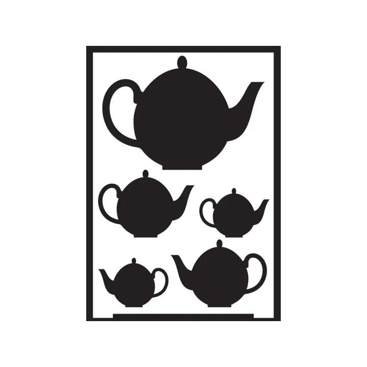 Samoljepljiva šablona Teapots A5