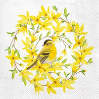 Salvete za dekupaž Forsythia & Bird - 1 kom