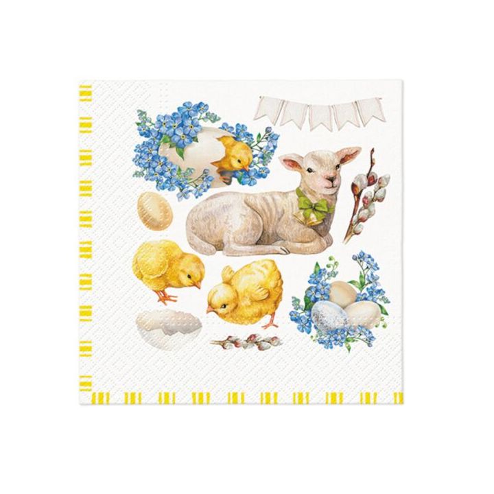 Decoupage salvete - Easter lamb frame - 1kom
