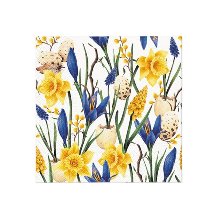 Decoupage salvete - Muscari with Daffodils - 1kom