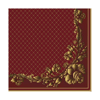 Eko salveta za dekupaž Gold Frame and Net on Crimson - 1 kom
