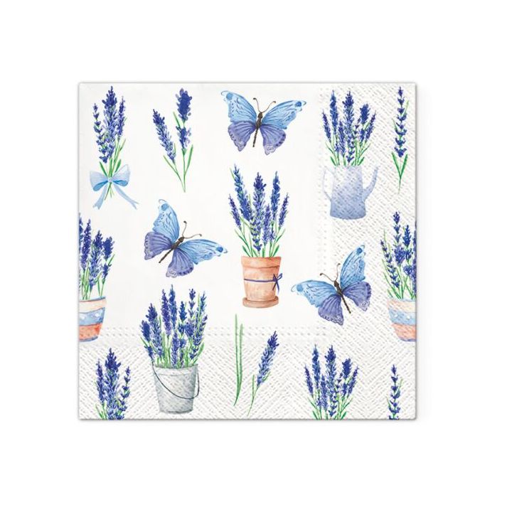 Decoupage salvete - Lavender Butterflies - 1kom