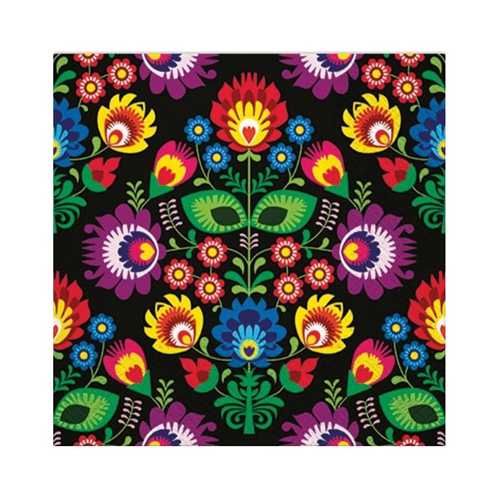 Salvete za dekupaž - Folky Style Black - 1 kom