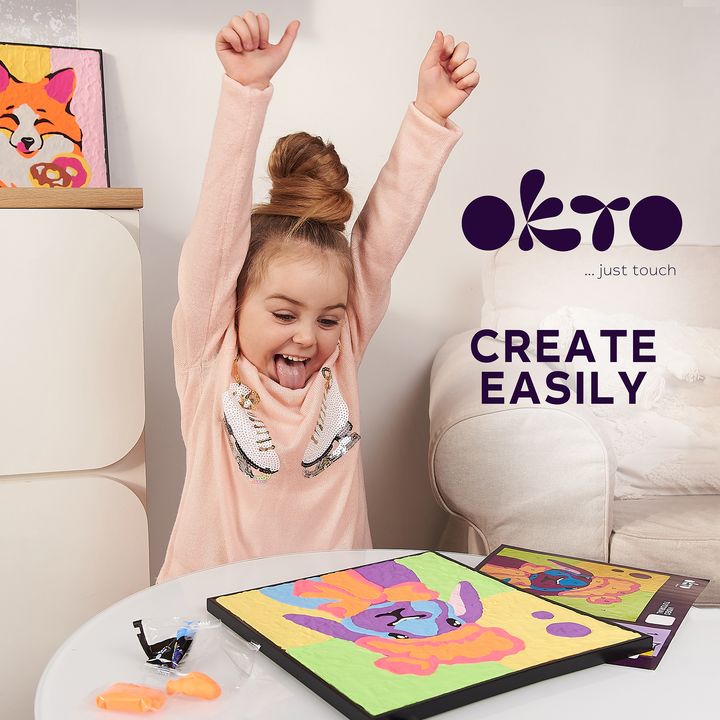 OKTO slika sa samostvrdnjavajućom masom 30 x 30 cm Hare