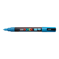 Posca marker PC-3ML, 0,9 1,3 mm, sa šljokicama – svijetloplava (L8