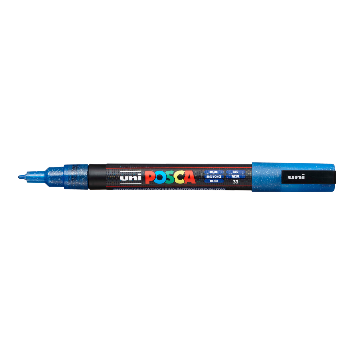 Posca marker PC-3ML, 0,9 1,3 mm, sa šljokicama – plava (L33