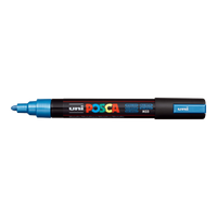 Akrilni marker Posca PC-5M, 1,8 – 2,5 mm, metalik plava (M33)