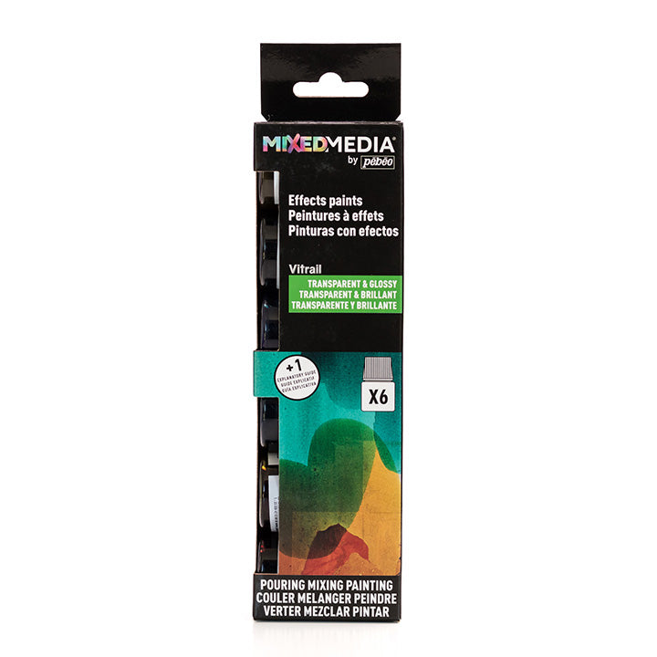 Set boja Mixed Media Pebeo - Vitrail 6 x 20 ml