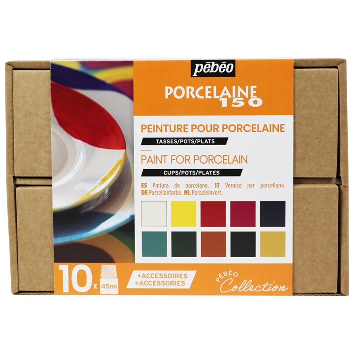 Set boja za keramiku Pebeo Porcelaine 150 - 10 x 45 ml