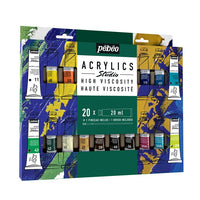 Pebeo Studio visoko viskozne akrilne boje s kistom 20x20 ml