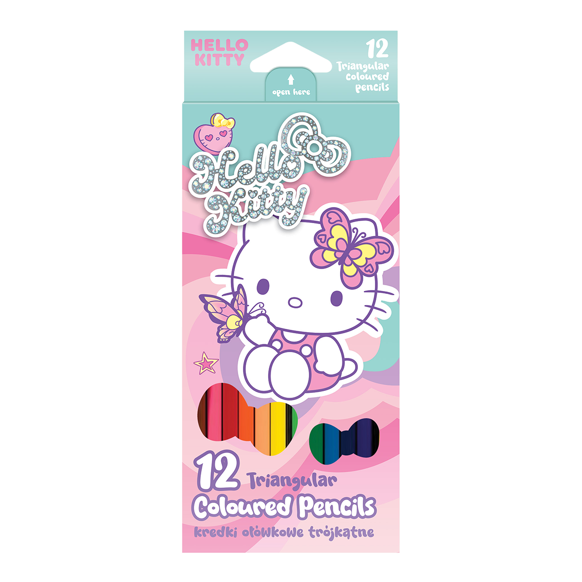 Trokutaste drvene bojice Colorino Hello Kitty - 12 boja
