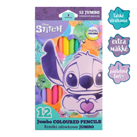 Trokutaste drvene bojice Colorino JUMBO Stitch Pastel, 12 pastelnih boja