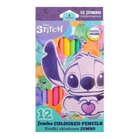 Trokutaste drvene bojice Colorino JUMBO Stitch Pastel, 12 pastelnih boja