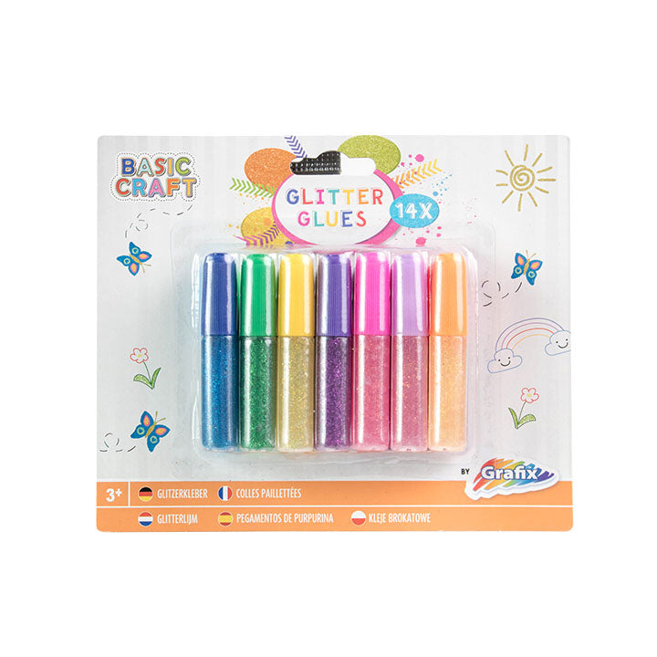 Ljepilo sa šljokicama Grafix - set 14 komada