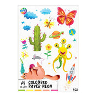 Neonski papir u boji A4 Mix