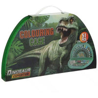 Kutija za bojanje dinosaura, poluokrugla, 51 komad