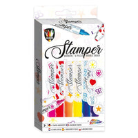 Stamper markeri, 6 kom., set boja i pečata s dvostrukim vrhom za djecu