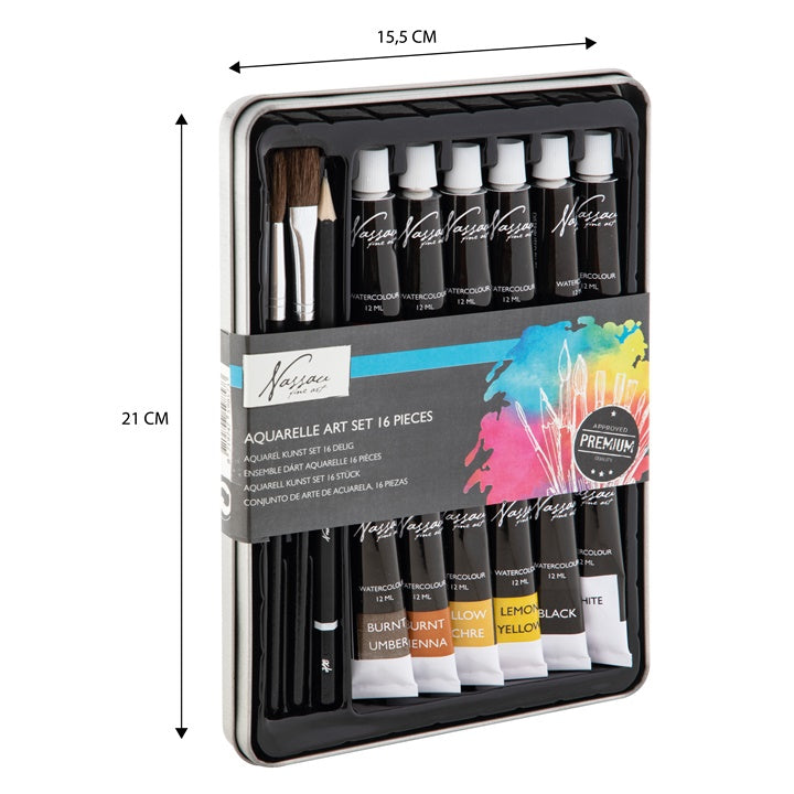 Set vodenih boja Nassau Fine Art – 16-dijelni