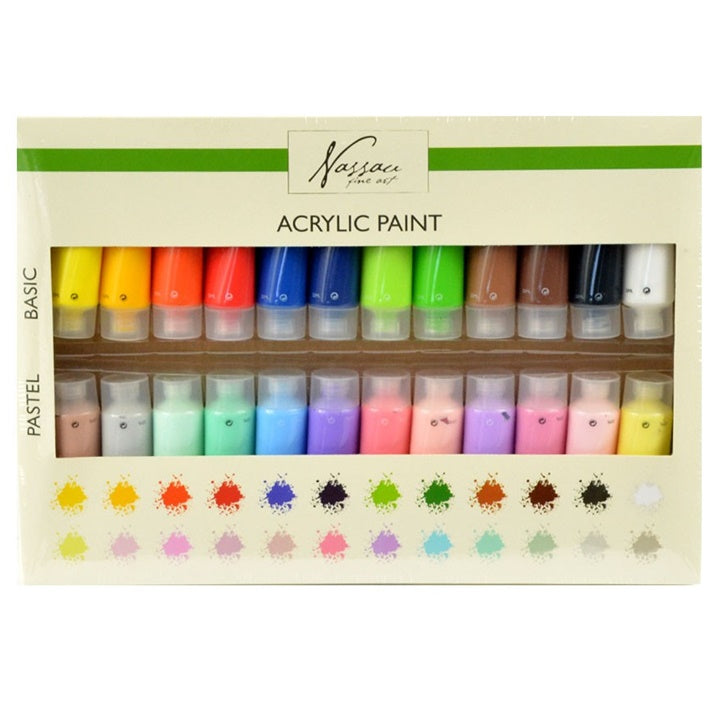 Akrilni set 24 x 22 ml - osnovne i pastelne boje