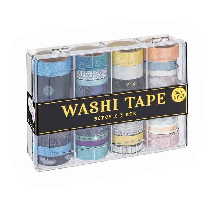 Washi trake - set 36 x 3 m - tamne nijanse