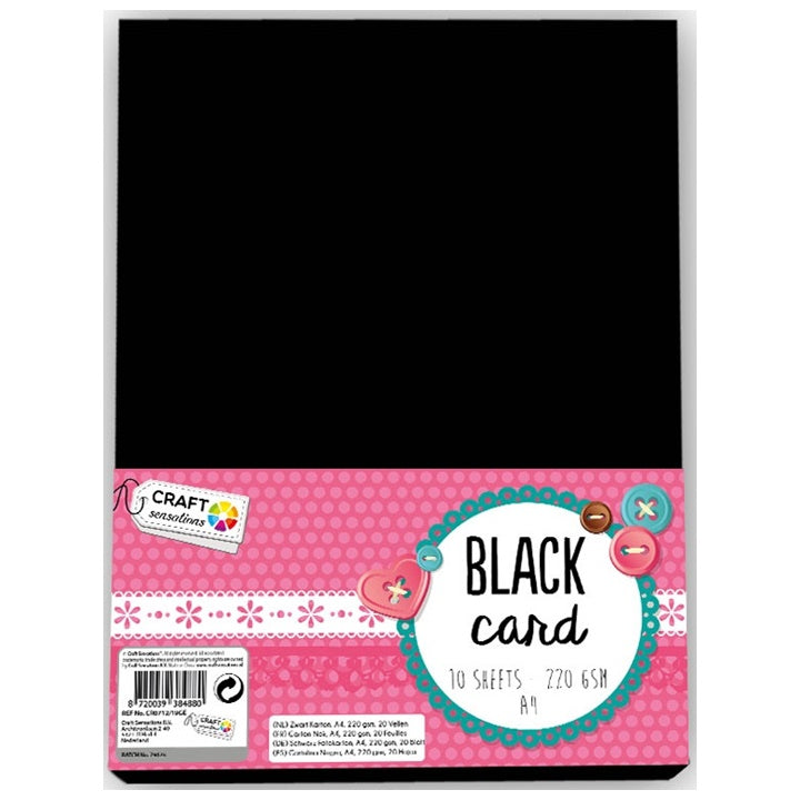 Kreativni karton Craft Sensations A4 Black - 10 listova