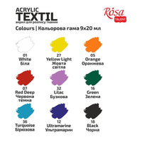 STYLE ROSA TALENT Set akrilnih boja za tekstil