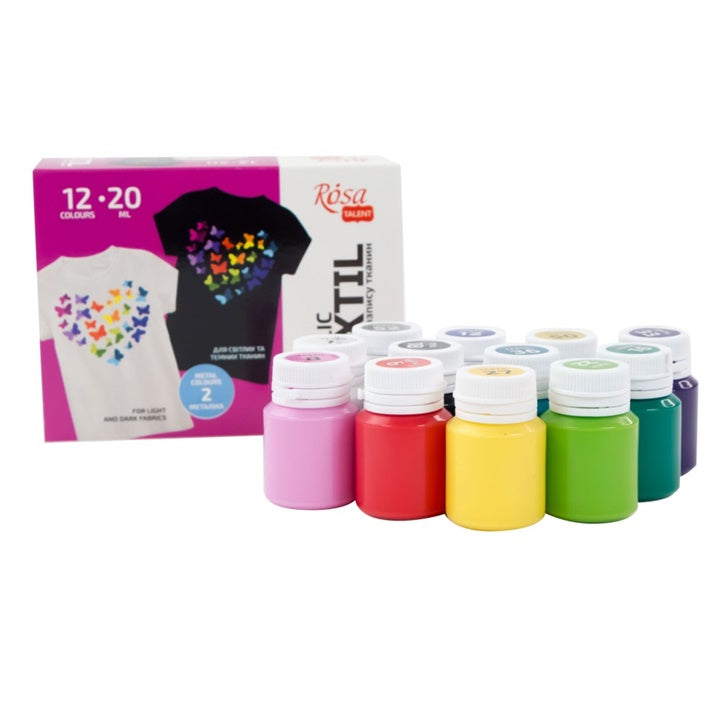 ROSA akrilne boje za tekstil 12x20 ml