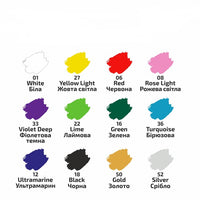 ROSA akrilne boje za tekstil 12x20 ml