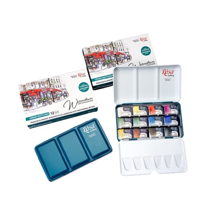 Rosa Gallery akvarel boje - Urban Sketching set 12 x 2,5 ml