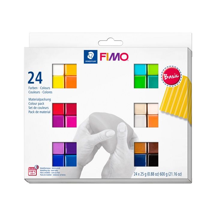 FIMO Soft Polymer Clay Set Basic Colours 24x25g