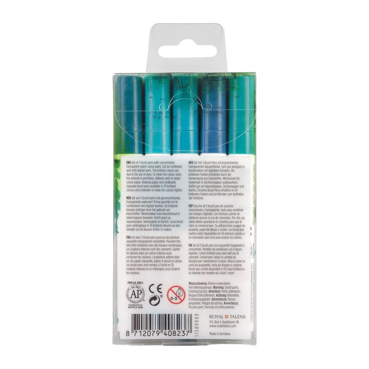 Vodene olovke Ecoline Brush Pen Green Blue