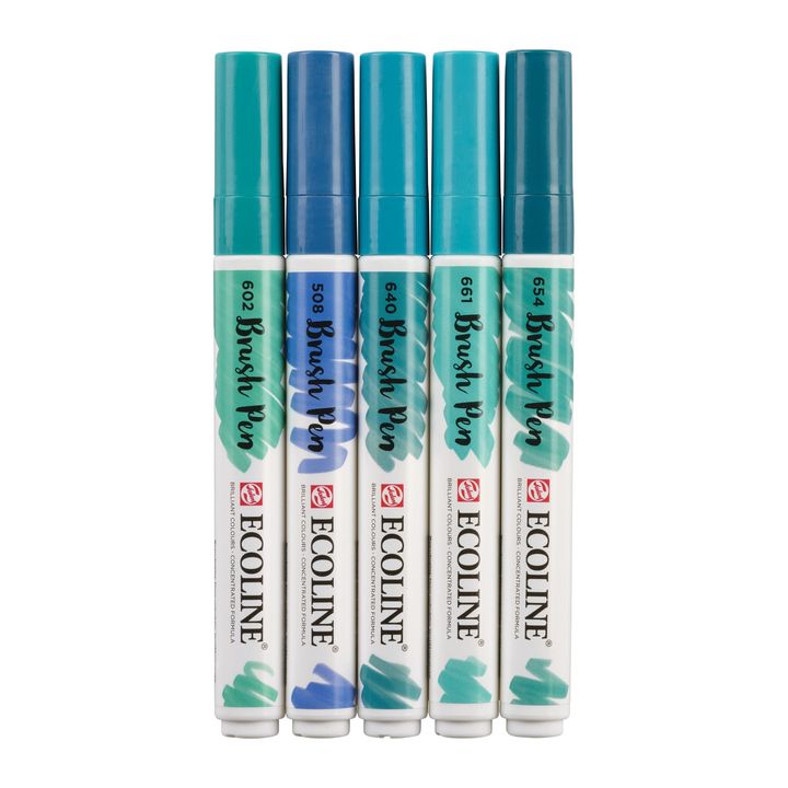 Vodene olovke Ecoline Brush Pen Green Blue