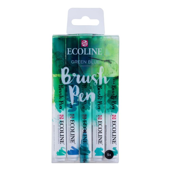 Vodene olovke Ecoline Brush Pen Green Blue